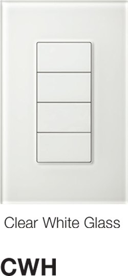 Lutron Palladiom Keypad Clear White Glass